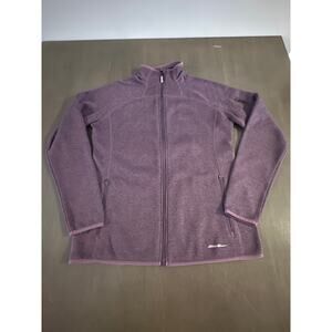 Eddie Bauer Womens Purple Full Zip Jacket Sweater Outdoor Size Large